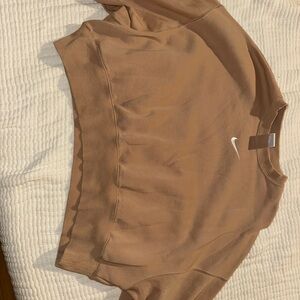 Nike Tan Cropped Sweatshirt